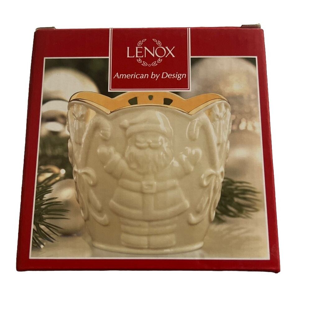 LENOX Santa Votive Candle Holder Merry Lights NEW IN BOX FAST SHIPPING 1222-54